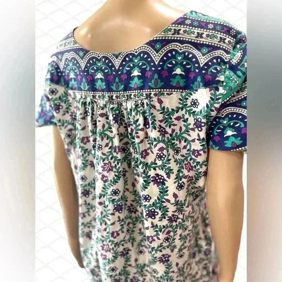 Vintage La Cera Dress Womens Boho Hippie ethnic Retro midi kaftan pockets-M - Picture 6 of 9